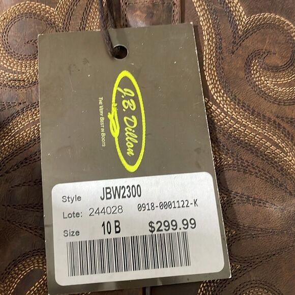 NWT J. B. Dillon Goatskin Cowgirl Boots Size 10B - Picture 9 of 11